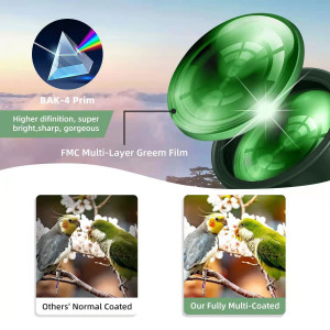 Dalekohled Monokular 12 x 55 HD, mini dalekohled se stojanem, držákem na smartphone BAK4-Prisma a FMC