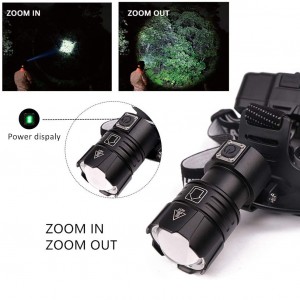 Čelovka Super Bright zoom LED Cree XHP70, 10000 lm, 3x3,7V 18650