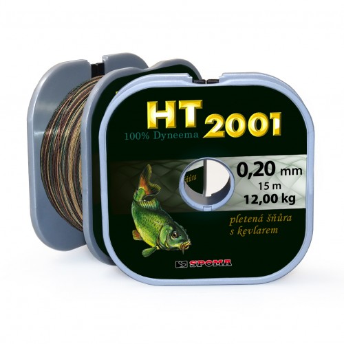 Pletená šňůra HT 2001 Kapr 15 m, 0,20 mm, 12 kg, kamufláž