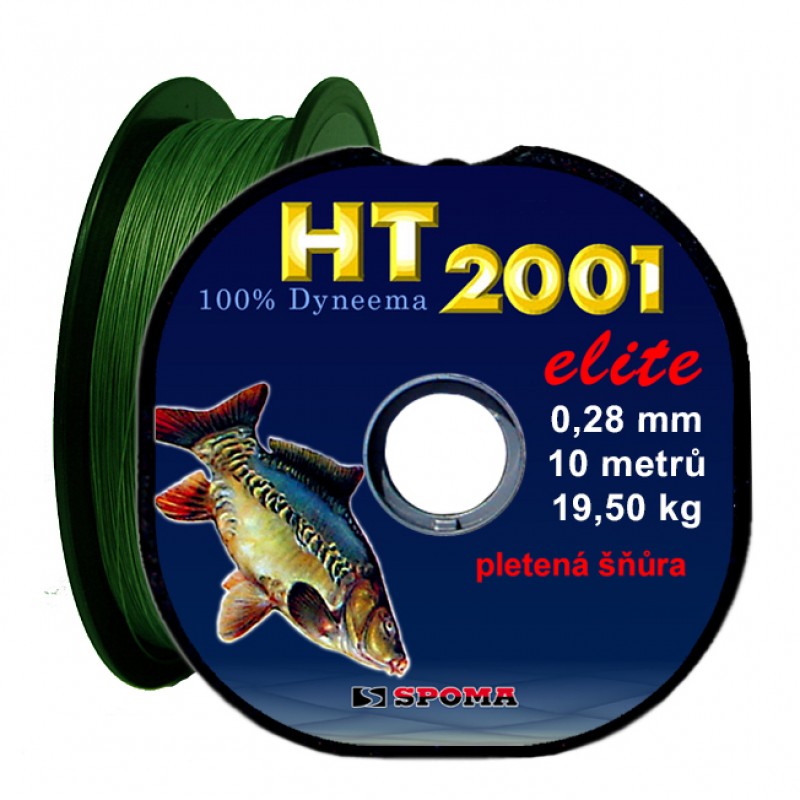 Návazcová pletená šňůra 0,28 mm 19,5 kg HT Dyneema - zelená 10 m