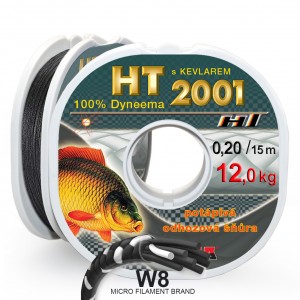 Pletená šňůra W8 HT Kapr 0,20 mm 15 m, odhozová Dyneema